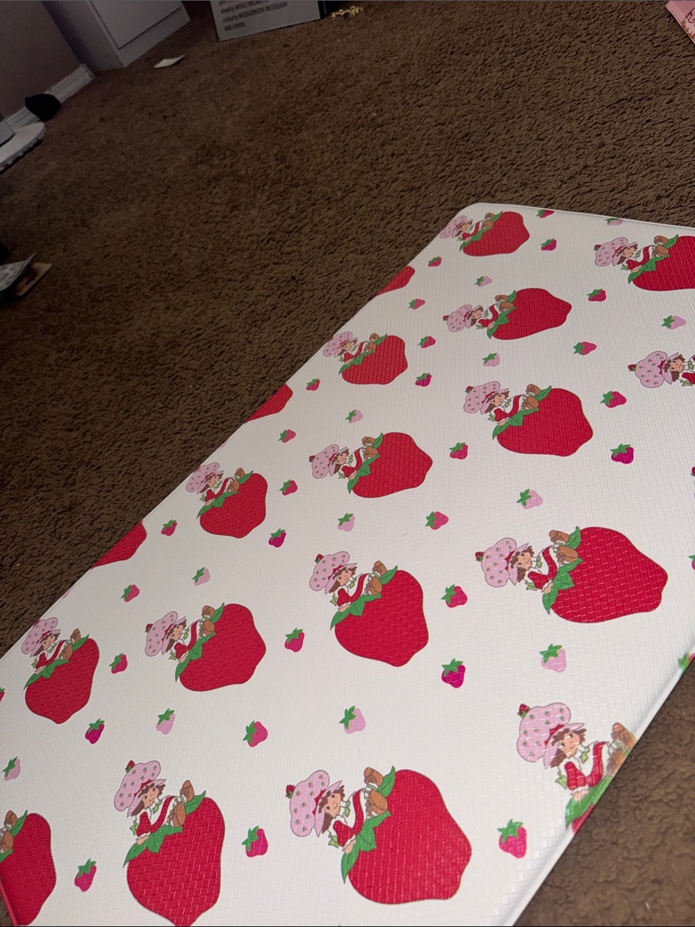 Pink Strawberry Shortcake Pattern Kitchen Mat - Picture 4 of 6